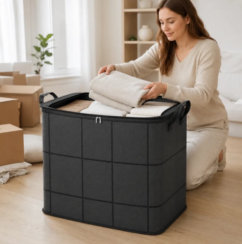 ⚡Hot Sales 49% OFF🔥Spacious Moving Storage Bin – Zippered Organizer for Quilts