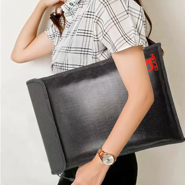 🔥Large Fireproof Document Bag🔒 - Water Resistant Storage🏠