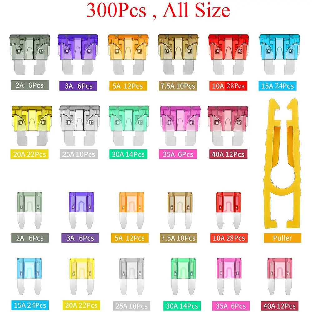 ππ οΈ300Pcs Car Fuse Assortment Kit - Mini, Standard & Micro Fuses