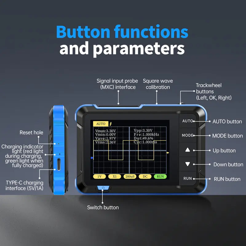 π FNIRSI DSO-152 Mini Oscilloscope β Pocket-Sized Signal Tester for Car Audio Tuning, Circuit Diagnostics & DIY Electronics β‘