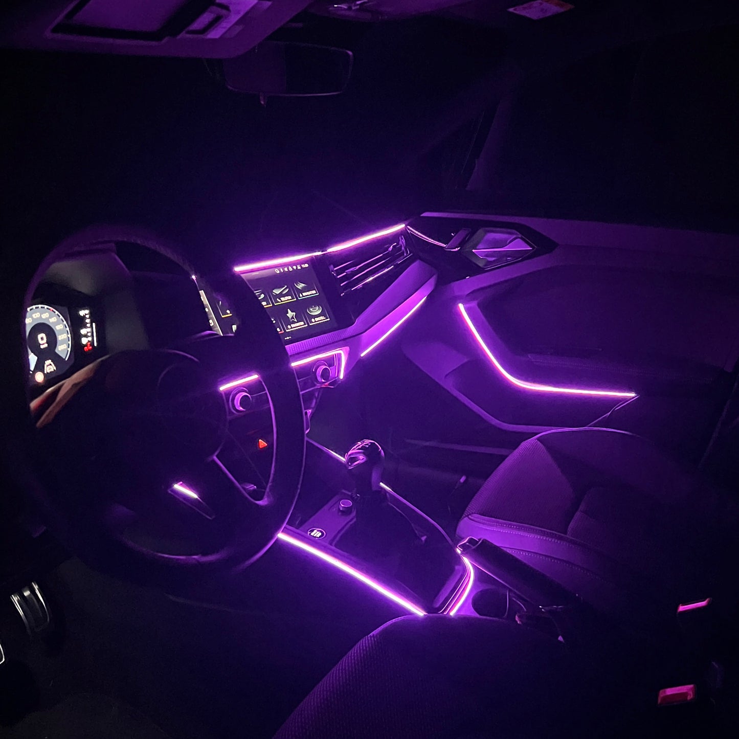 Interior Car LED Strip Lights RGB Fiber Optic Trim Lighting
