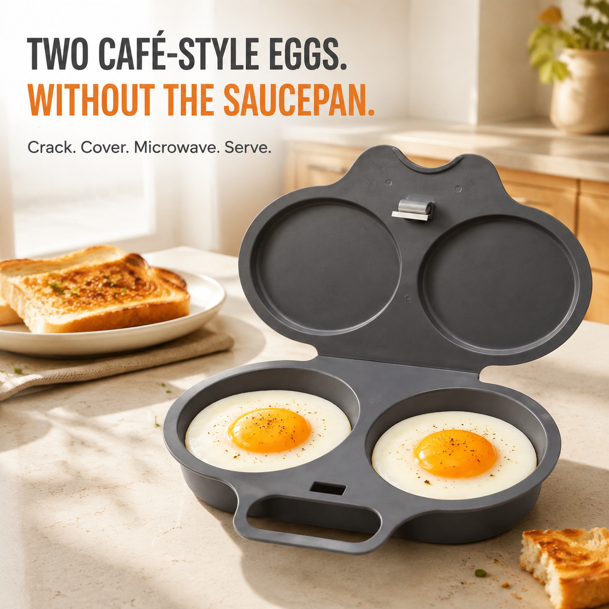 π³ 2-Egg Microwave Poacher β Easy Dual-Cavity Breakfast Cooker