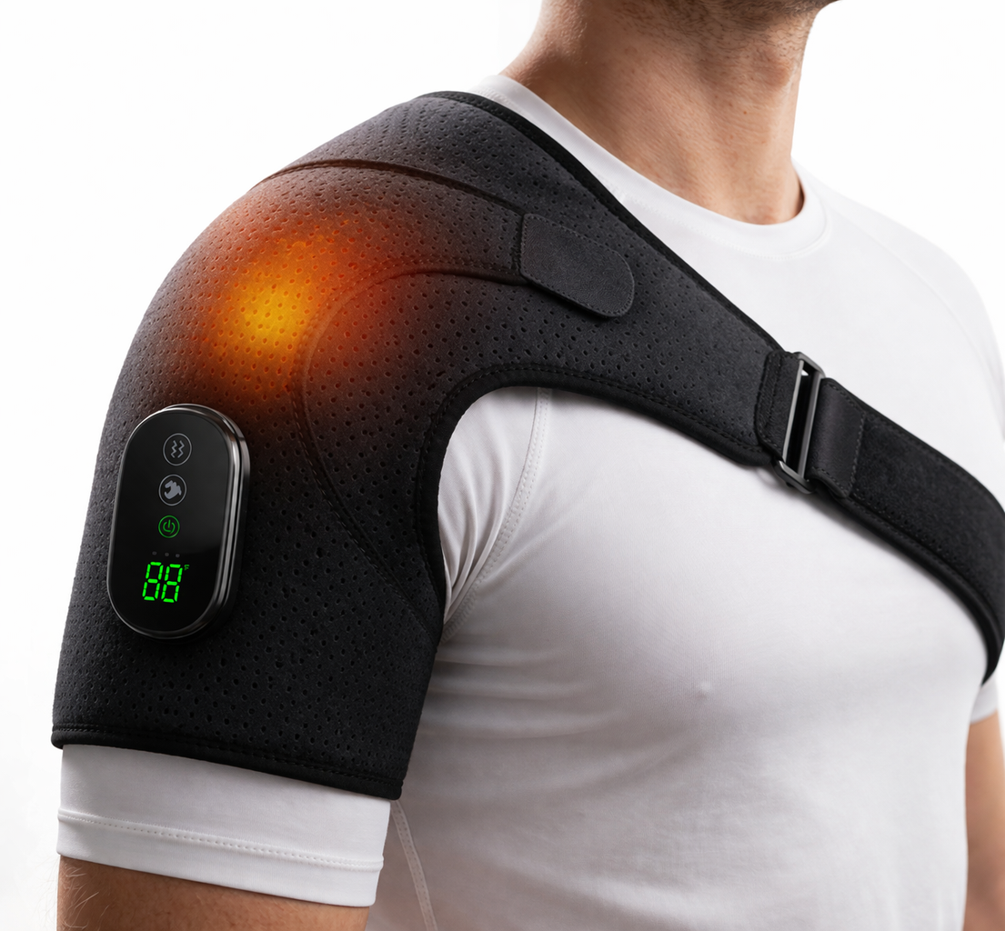 🌋✨Cordless Shoulder Heating Pad with Massager — Professional Heat & Vibration Therapy for Pain Relief & Muscle Recovery