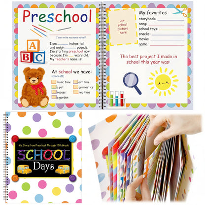 📔School Memory Book for Kids Preschools to 12th Grade