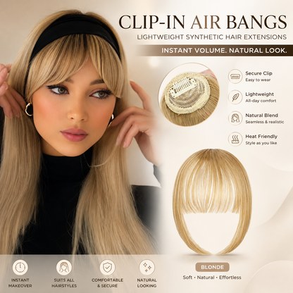 Clip-in Air Bangs - Lightweight Synthetic Hair Extensions