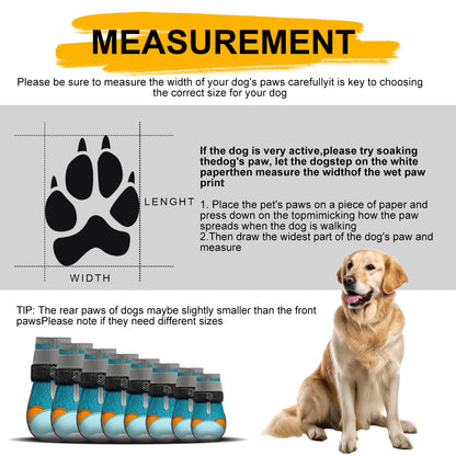 Dog Shoes LED Motion Activated Light Up Puppy Boots Non Slip Rubber Paw Protective Shoes Breathable Mesh Four