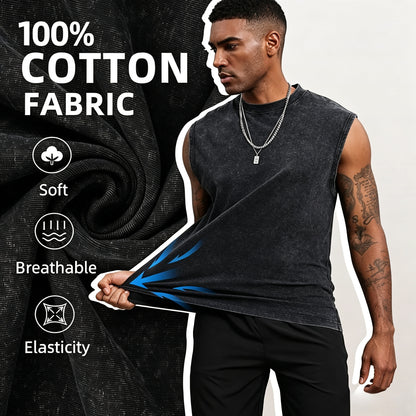 Cotton Workout Tank Tops Unisex Sleeveless Tees