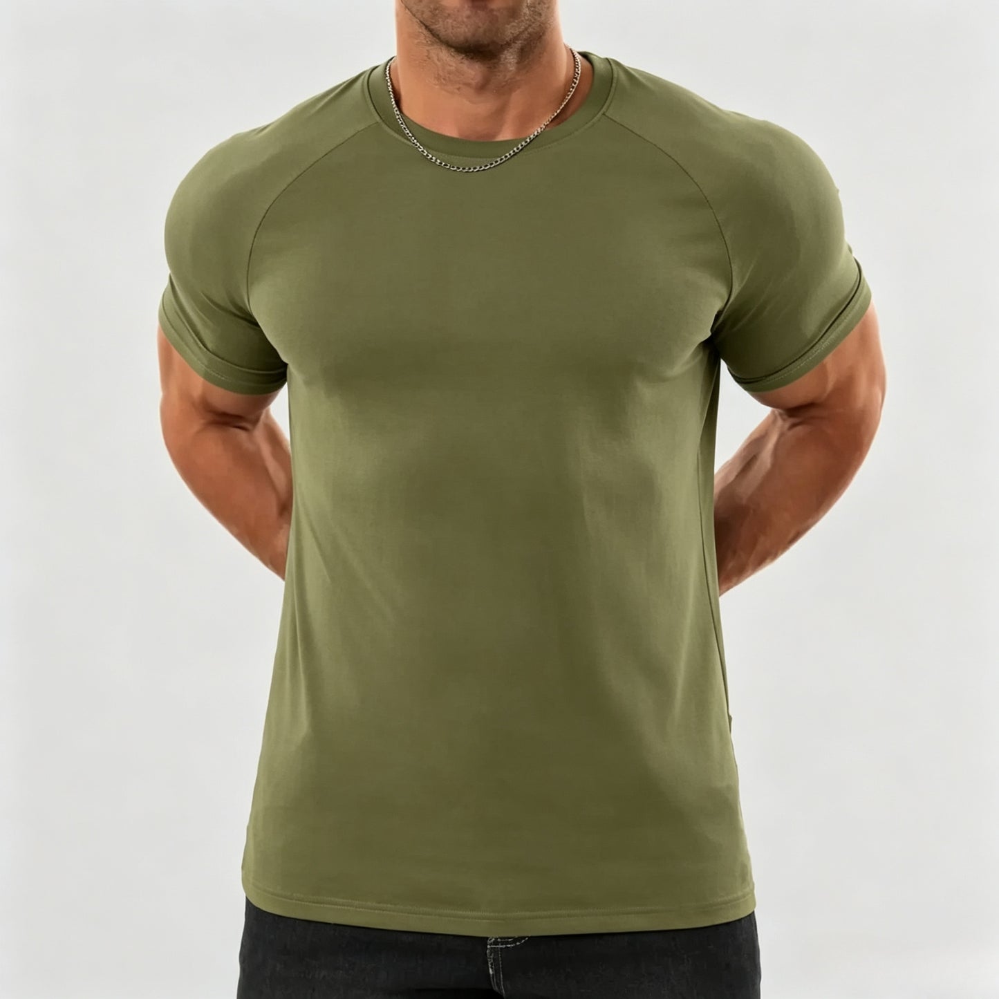 Men's Raglan Sleeve Athletic T-Shirt for Workout and Casual Wear