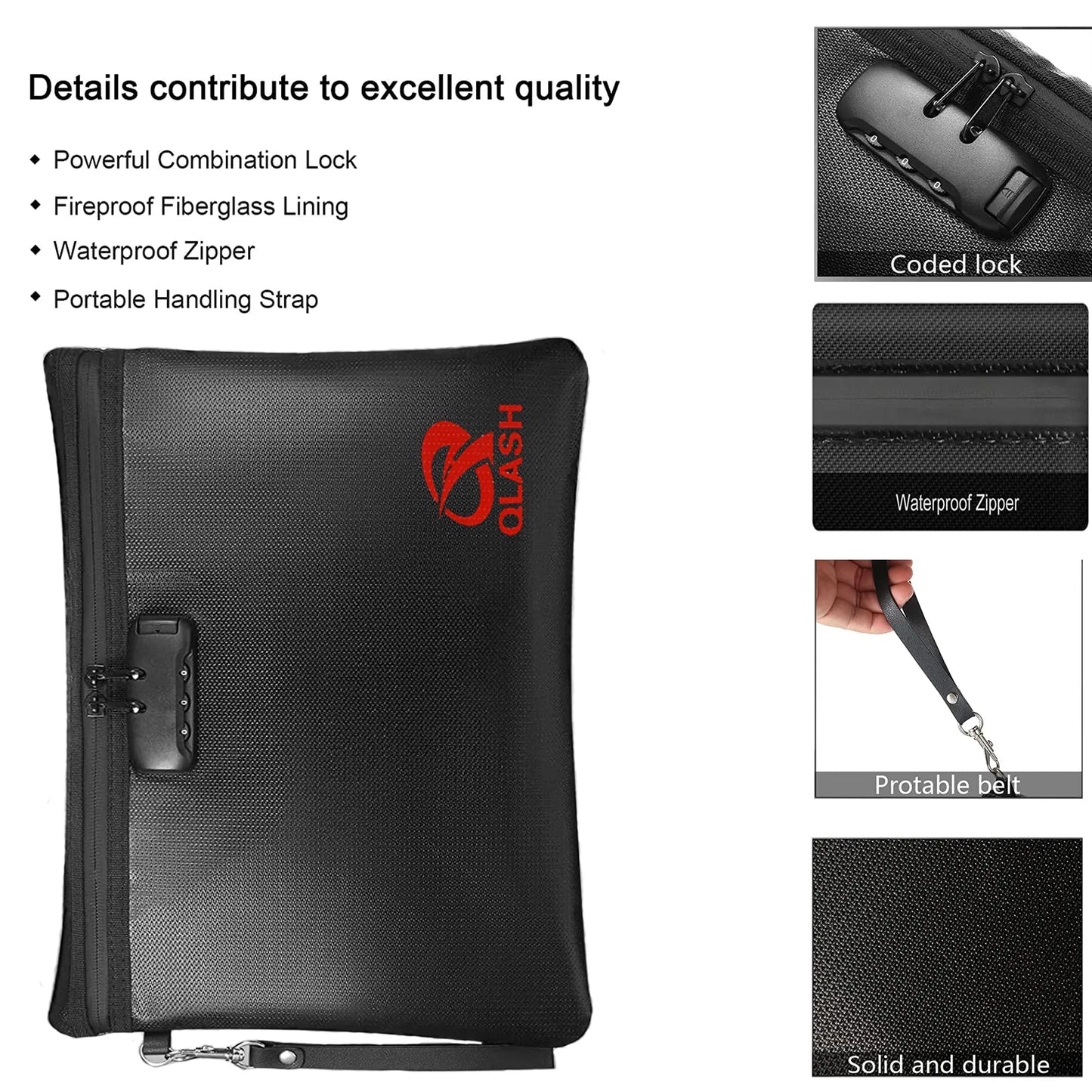 🔥Large Fireproof Document Bag🔒 - Water Resistant Storage🏠