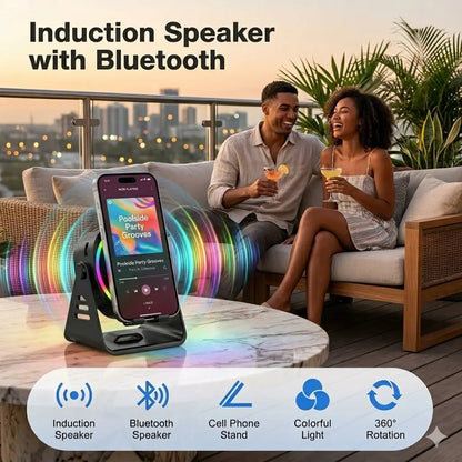 7-in-1 Wireless Induction Bluetooth Speaker with Remote & RGB Light