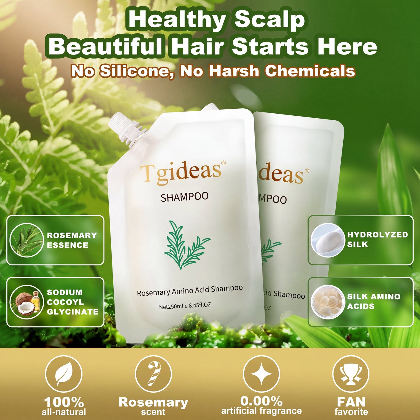 Tgideas®Rosemary&Anti-Hair Fall Hair Loss Treatment Shampoo