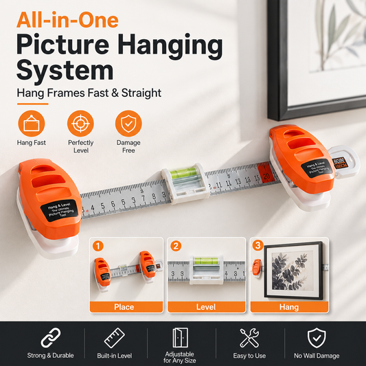 📌All-in-One Picture Hanging System – Hang Frames Fast & Straight