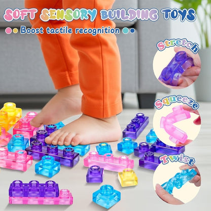 Squishy Multi-color Stacking Jelly Building Blocks Toy