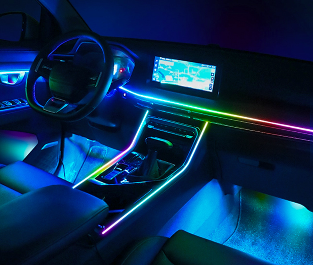 Interior Car LED Strip Lights RGB Fiber Optic Trim Lighting