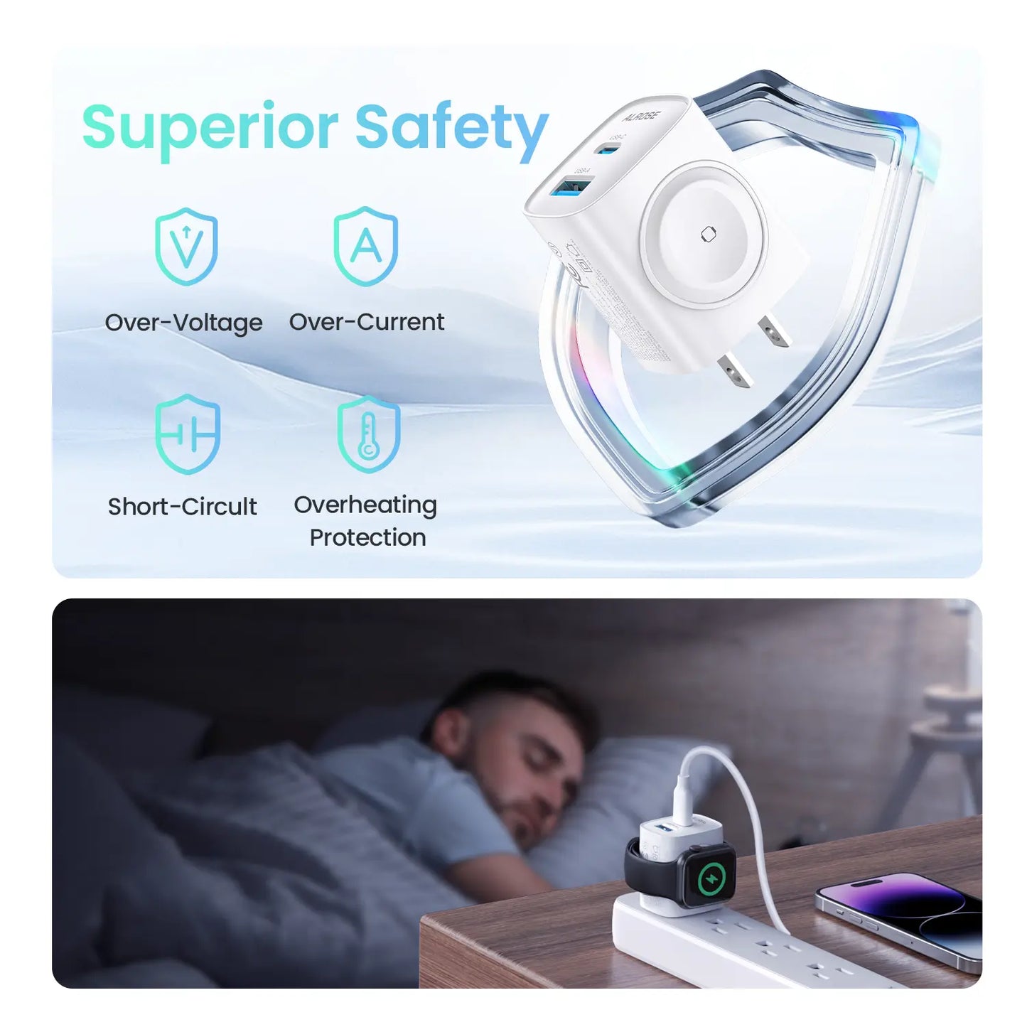 3-in-1 Magnetic Wireless Charger 20W for Apple Watch & iPhone