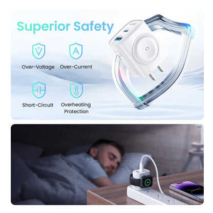 3-in-1 Magnetic Wireless Charger 20W for Apple Watch & iPhone