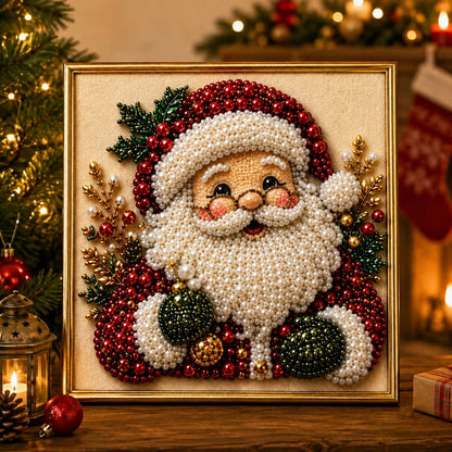 🎄 LAST DAY 49% OFF – Premium 3D Pearl Christmas Diamond Painting Art Kit | Luxury Flocked Canvas with Scratch-Resistant Non-Fading Pearl Beads DIY Holiday Decor 🎅⛄️❄️