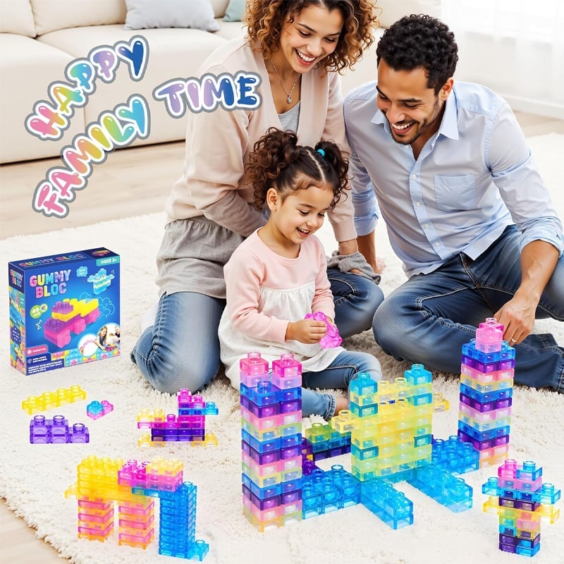 Squishy Multi-color Stacking Jelly Building Blocks Toy