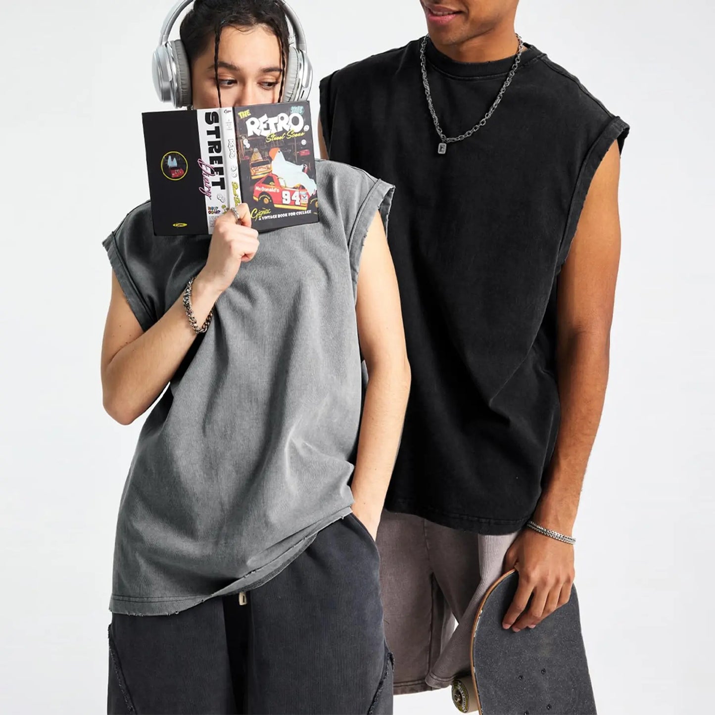 Cotton Workout Tank Tops Unisex Sleeveless Tees