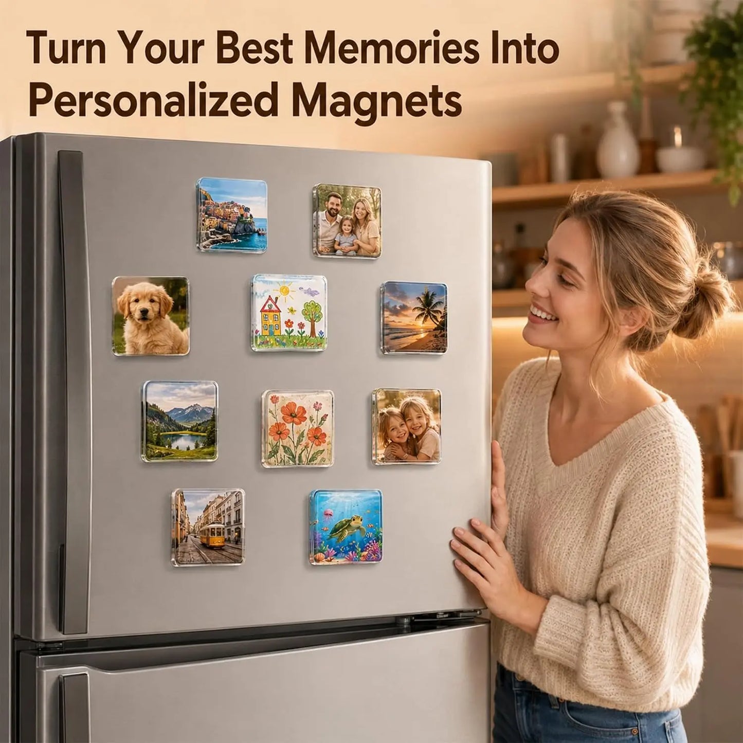 Clear Acrylic DIY Fridge Magnets Kit for Crafts & Decor