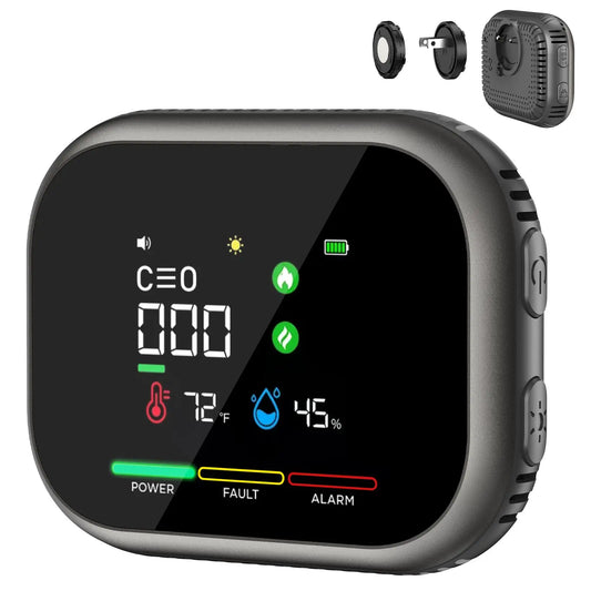 6-in-1 Portable Detector with Natural Gas & Temperature