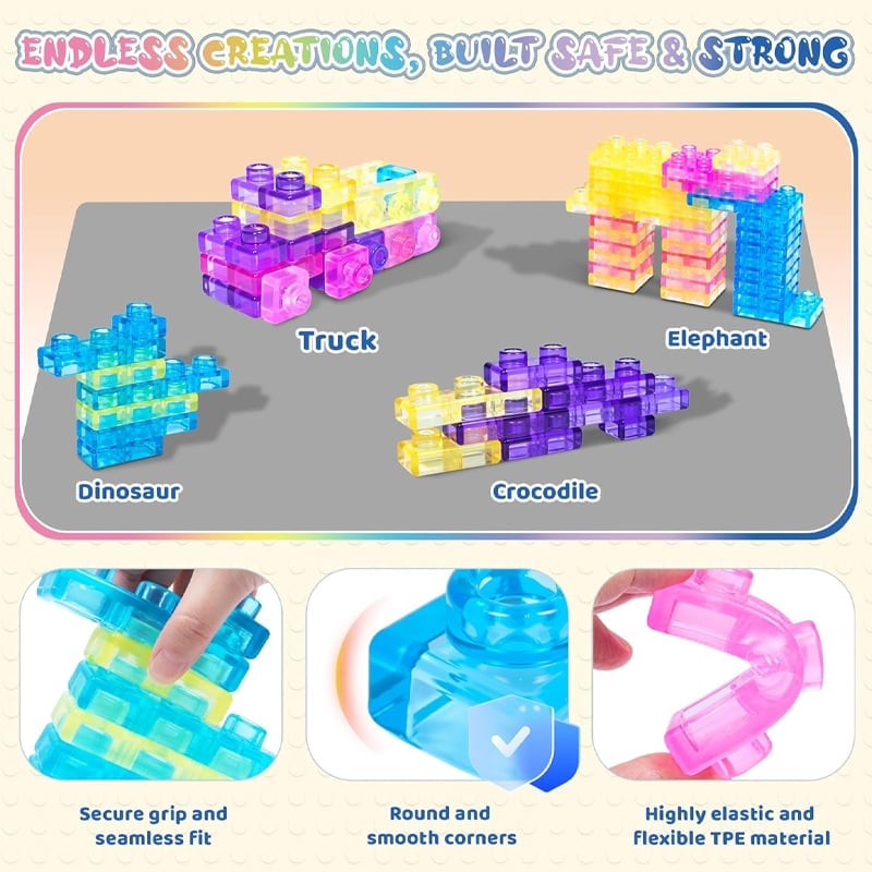 Squishy Multi-color Stacking Jelly Building Blocks Toy