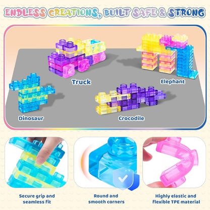 Squishy Multi-color Stacking Jelly Building Blocks Toy