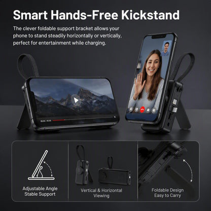 ⚡3-in-1 foldable rechargeable portable power bank
