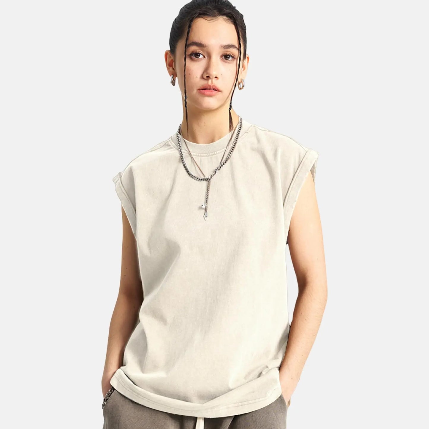 Cotton Workout Tank Tops Unisex Sleeveless Tees