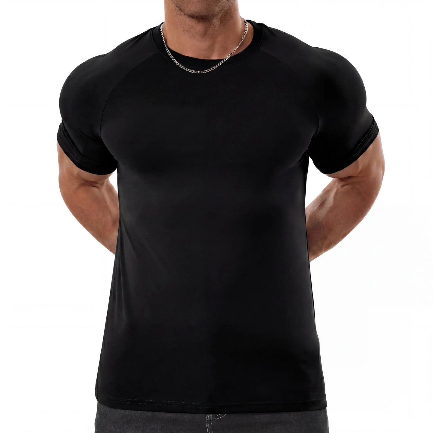Men's Raglan Sleeve Athletic T-Shirt for Workout and Casual Wear