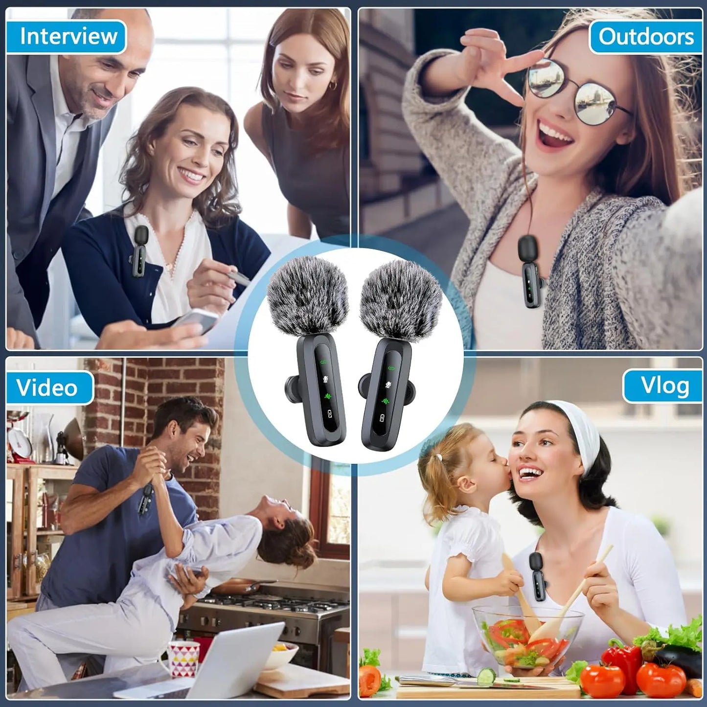 Wireless Lavalier Microphone for iPhone & Android