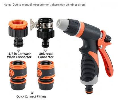 Garden Hose Spray Gun with Nozzles High Pressure Hose Pipe Spray Gun Attachments with Hosepipe Water Gun for Watering Plants & Lawns,Shower Pets,Car Washing