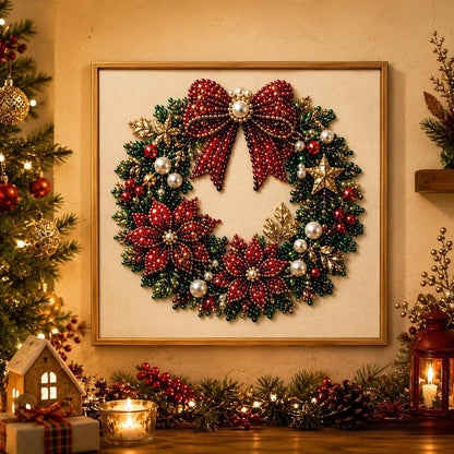 🎄 LAST DAY 49% OFF – Premium 3D Pearl Christmas Diamond Painting Art Kit | Luxury Flocked Canvas with Scratch-Resistant Non-Fading Pearl Beads DIY Holiday Decor 🎅⛄️❄️