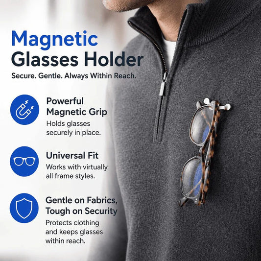 👓 Magnetic Eyeglass Holder | Universal Fit, Fabric-Safe Design