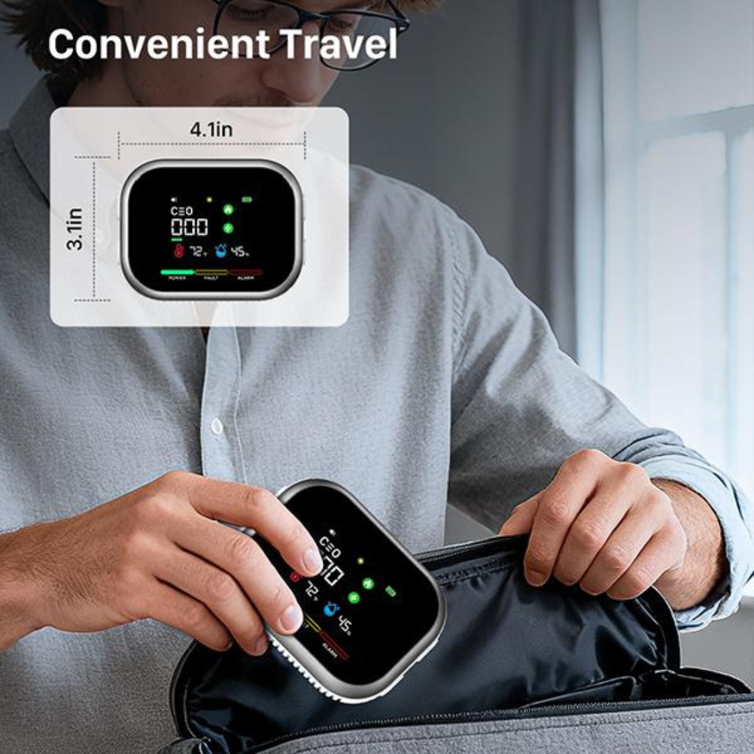 6-in-1 Portable Detector with Natural Gas & Temperature