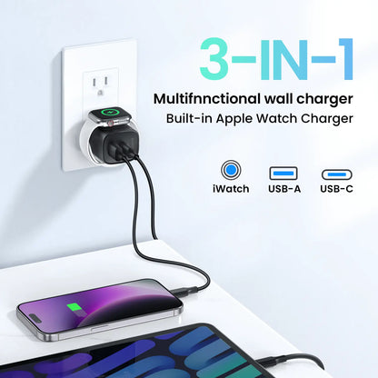 3-in-1 Magnetic Wireless Charger 20W for Apple Watch & iPhone