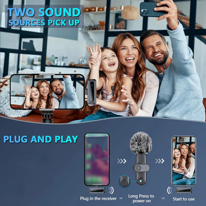 Wireless Lavalier Microphone for iPhone & Android