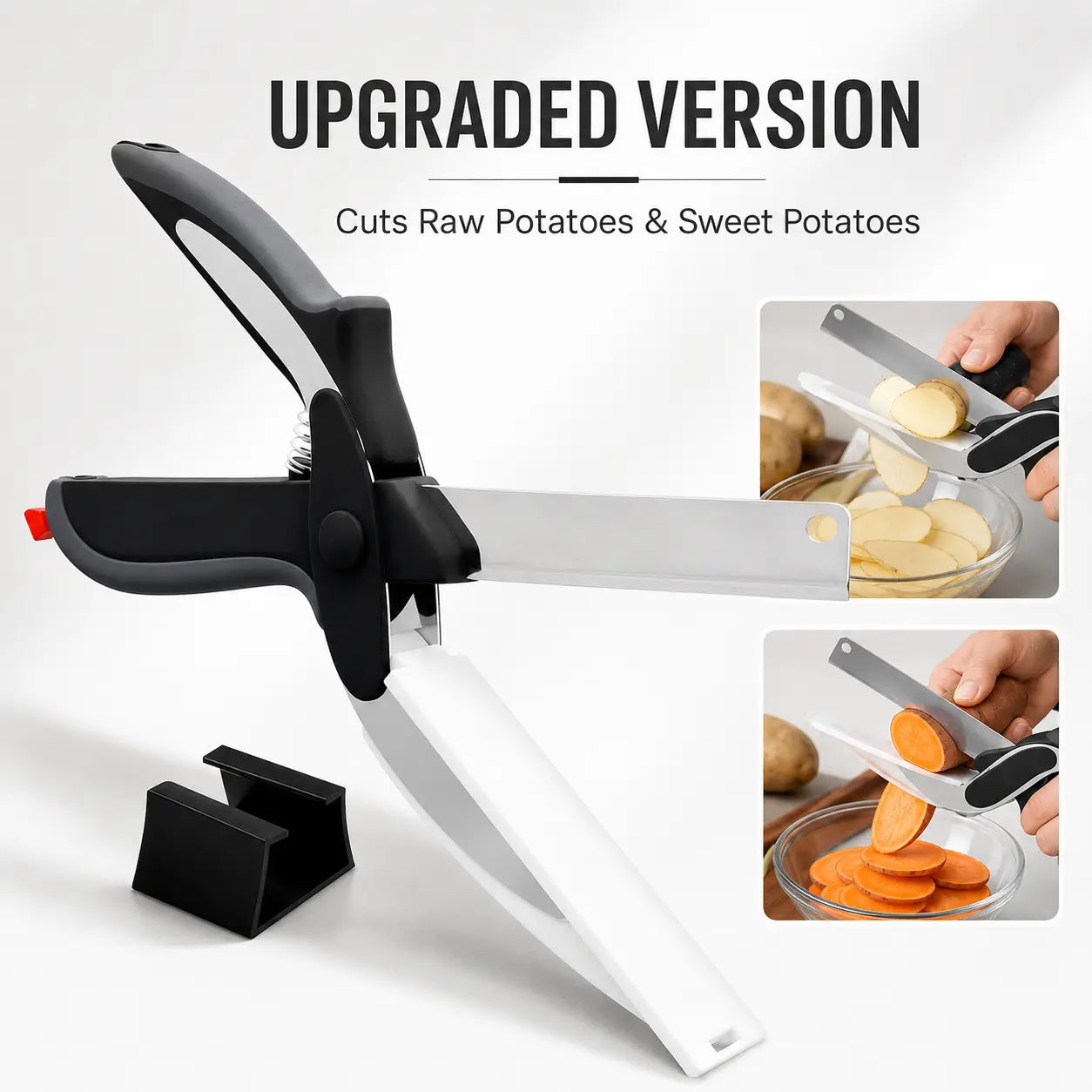 🔥2 in 1 Kitchen Scissors for Food – Stainless Steel Blade & Plastic Cutting Board Scissors