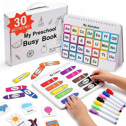 📚👶Mallify Montessori Busy Book for Kids – 30 Learning Activities🎨