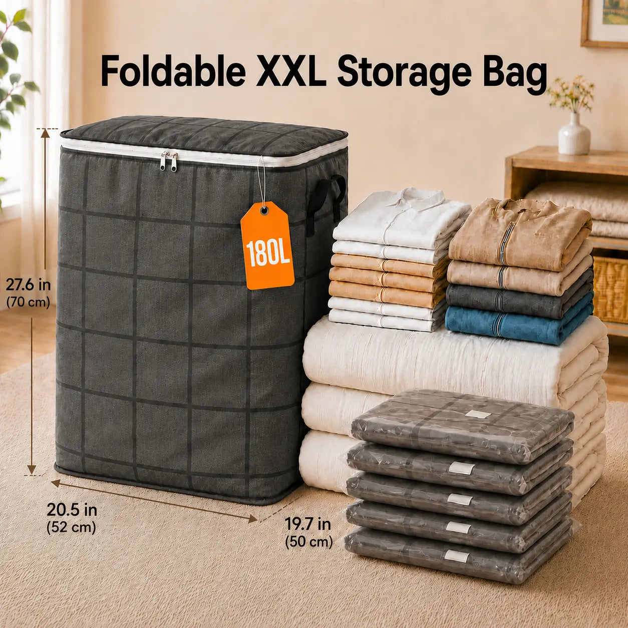 Extra Large Heavy Duty Storage Bag with Handles