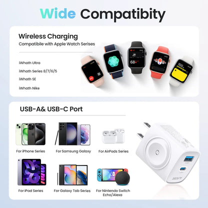 3-in-1 Magnetic Wireless Charger 20W for Apple Watch & iPhone
