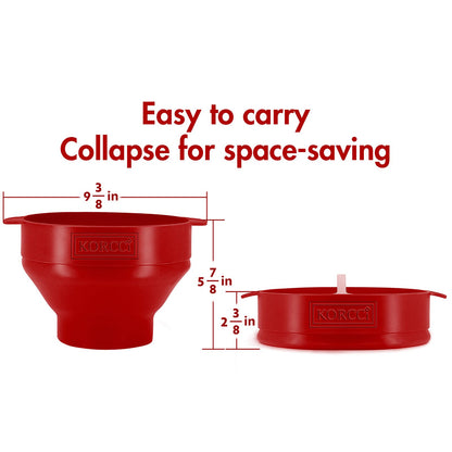 Microwave Popcorn Popper, Silicone Popcorn Maker Bowl for Microwave
