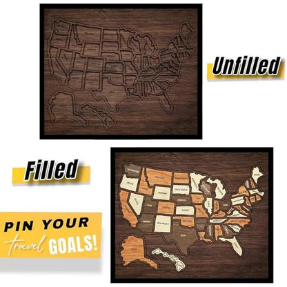 Wooden USA Travel Map Puzzle