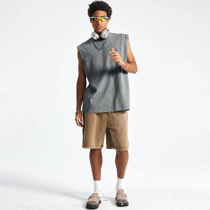 Cotton Workout Tank Tops Unisex Sleeveless Tees