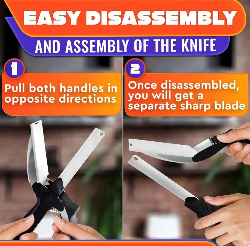🔥2 in 1 Kitchen Scissors for Food – Stainless Steel Blade & Plastic Cutting Board Scissors