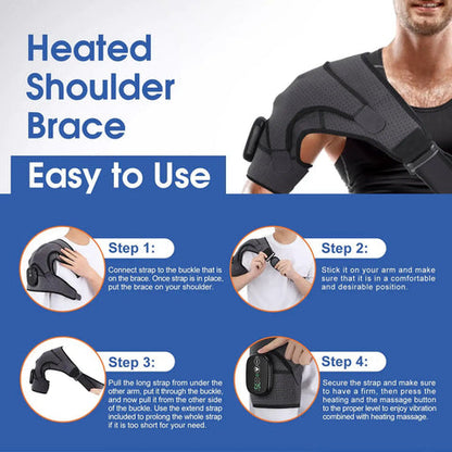 🌋✨Cordless Shoulder Heating Pad with Massager — Professional Heat & Vibration Therapy for Pain Relief & Muscle Recovery