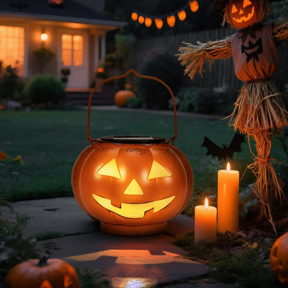 🎃🌟Halloween Pumpkin Solar Lanterns - Jack O Lantern Hanging Solar Light Waterproof