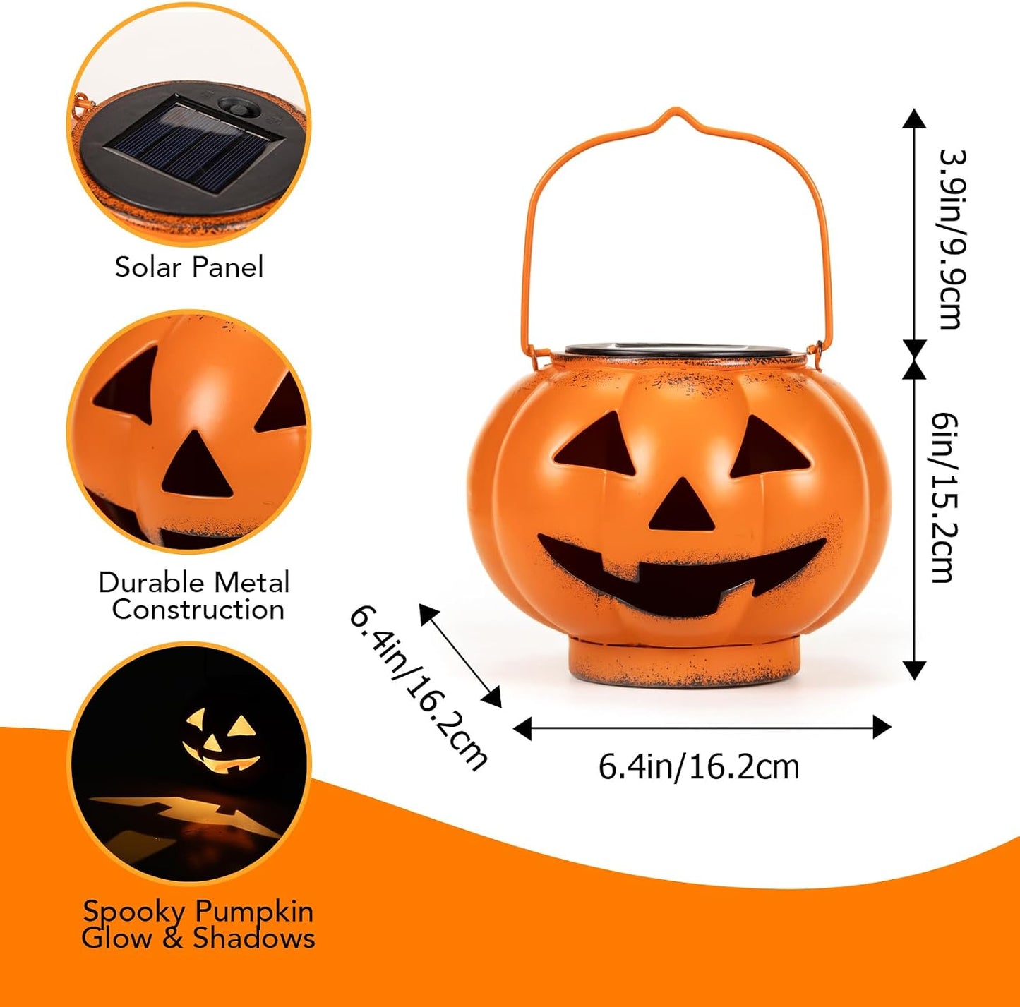 🎃🌟Halloween Pumpkin Solar Lanterns - Jack O Lantern Hanging Solar Light Waterproof