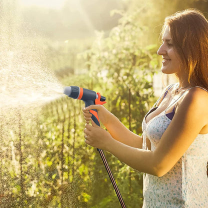 Garden Hose Spray Gun with Nozzles High Pressure Hose Pipe Spray Gun Attachments with Hosepipe Water Gun for Watering Plants & Lawns,Shower Pets,Car Washing