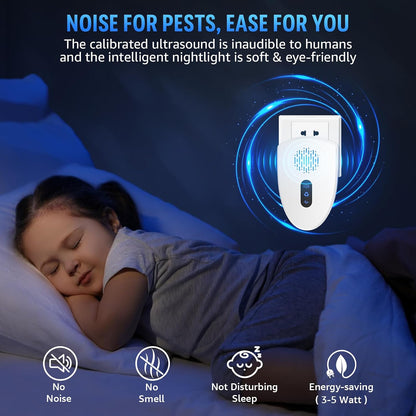 Indoor Ultrasonic Pest Repeller Plug-in – Smart Variable Frequency Pest Control Device